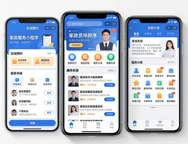 上门家政服务小程序开发：开启家政行业便捷服务新时代
上门家政服务小程序开发，打造高效、贴心的家政服务平台
聚焦上门家政服务小程序开发，助力家政服务智能化升级