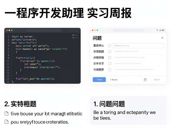 小程序开发助理实习周报:工作进展、问题解决与收获分享 小程序开发助理实习周报:工作进展、问题解决与收获分享