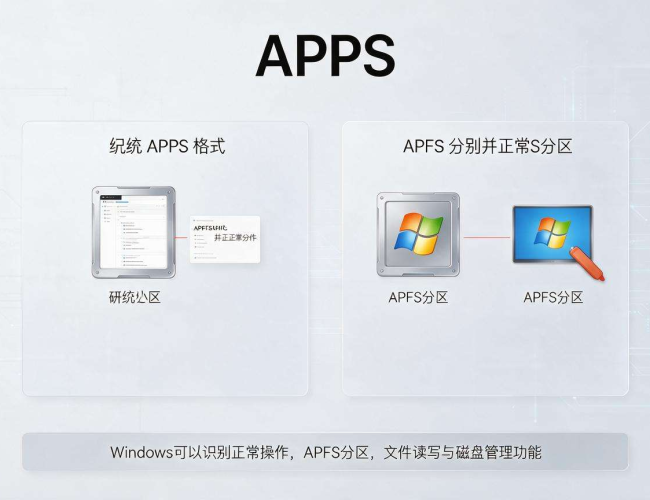 双系统APFS格式下Windows能否识别？