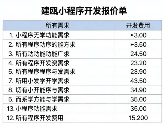 建瓯小程序开发报价详情，为您揭晓合理价格区间与影响因素